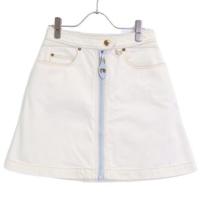 ルイヴィトン RW232D FPSK43 ホワイト デニム スカート 34