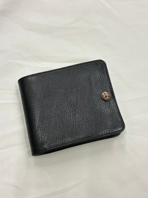 Chrome Hearts 1-Snap Cross Button Wallet "Black"