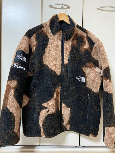 Supreme x The North Face Bleached Denim Print Fleece Jacket "Black"