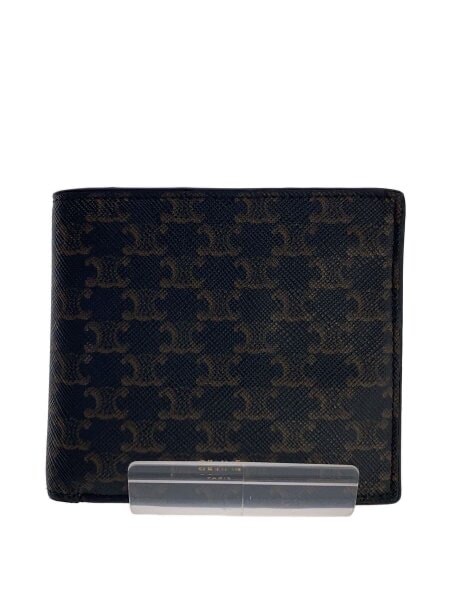 CELINE Bi-fold Wallet With Coin Compartment In Triomphe Canvas "Black"