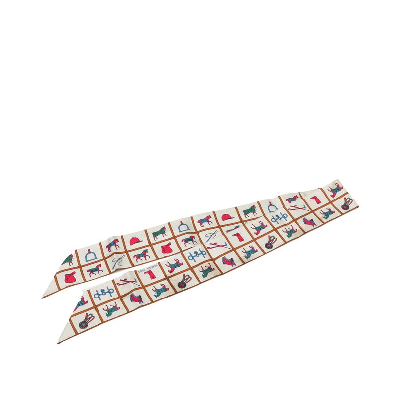 エルメス ツイリー Couvertures et Tenues de Jour 馬着 スカーフ ベージュ系 マルチカラー シルク レディース HERMES 【中古】