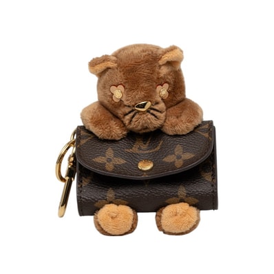 ルイ ヴィトン モノグラム フラワー バッグチャーム LV キュート 猫 ぬいぐるみ チャーム M03748 ブラウン PVC キャンバス レディース LOUIS VUITTON 中古
