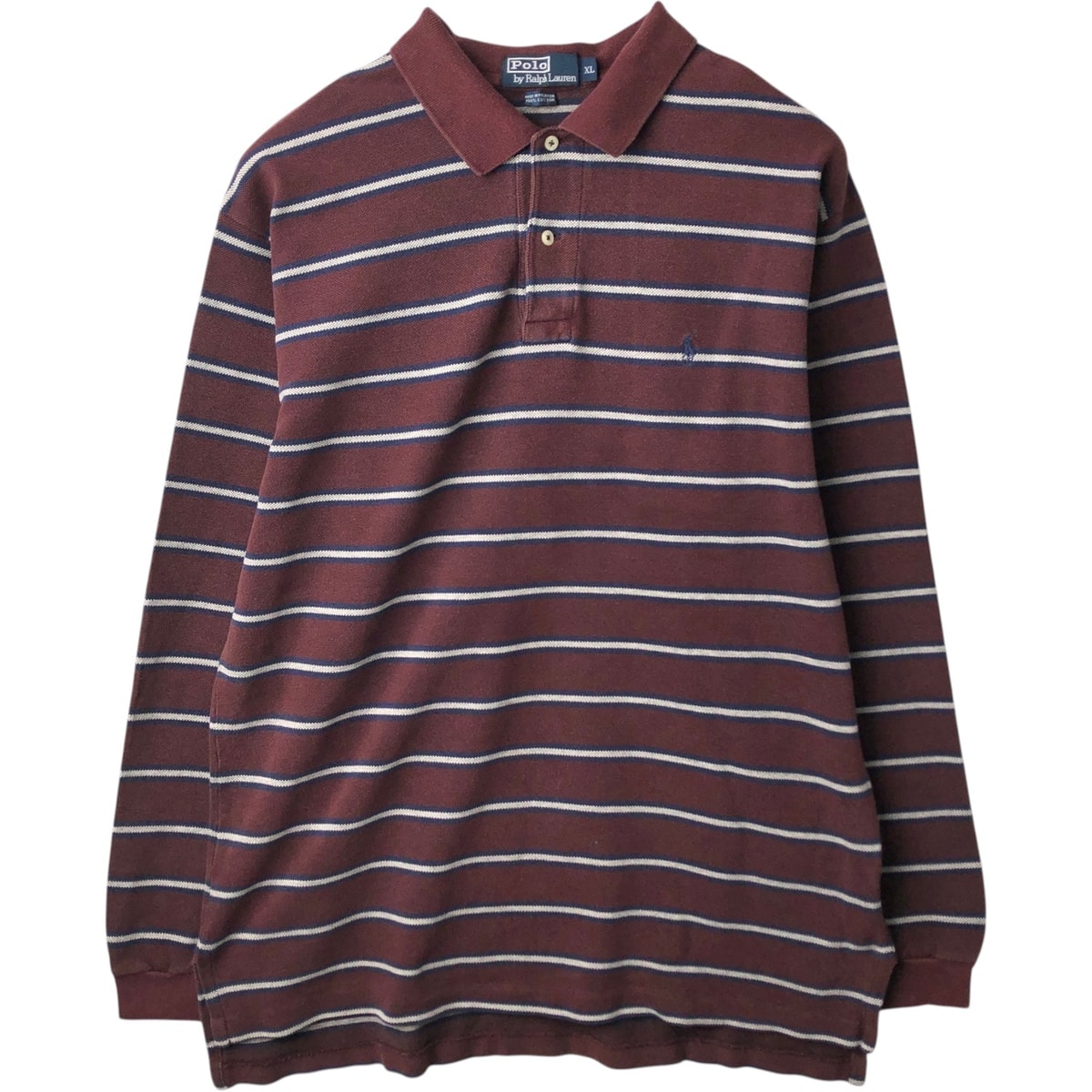 古着 ラルフローレン Ralph Lauren POLO by Ralph Lauren マルチボーダー 長袖 ボーダー ポロシャツ メンズXL相当/eaa631903
