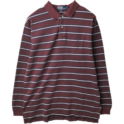 古着 ラルフローレン Ralph Lauren POLO by Ralph Lauren マルチボーダー 長袖 ボーダー ポロシャツ メンズXL相当/eaa631903