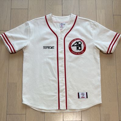 Supreme x 40 Acres Twill Baseball Jersey "Natural"
