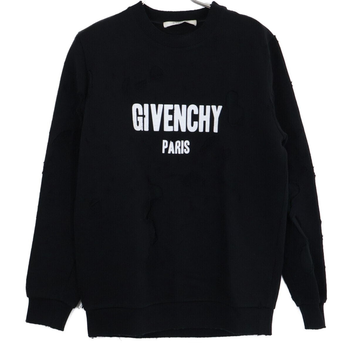 ジバンシィ 【国内正規】17AW BM70393Y0S ロゴプリント デストロイ加工 スウェットシャツ/ XS