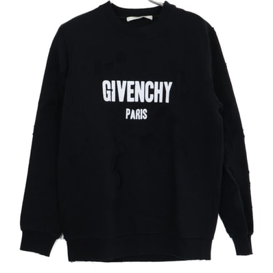 ジバンシィ 【国内正規】17AW BM70393Y0S ロゴプリント デストロイ加工 スウェットシャツ/ XS
