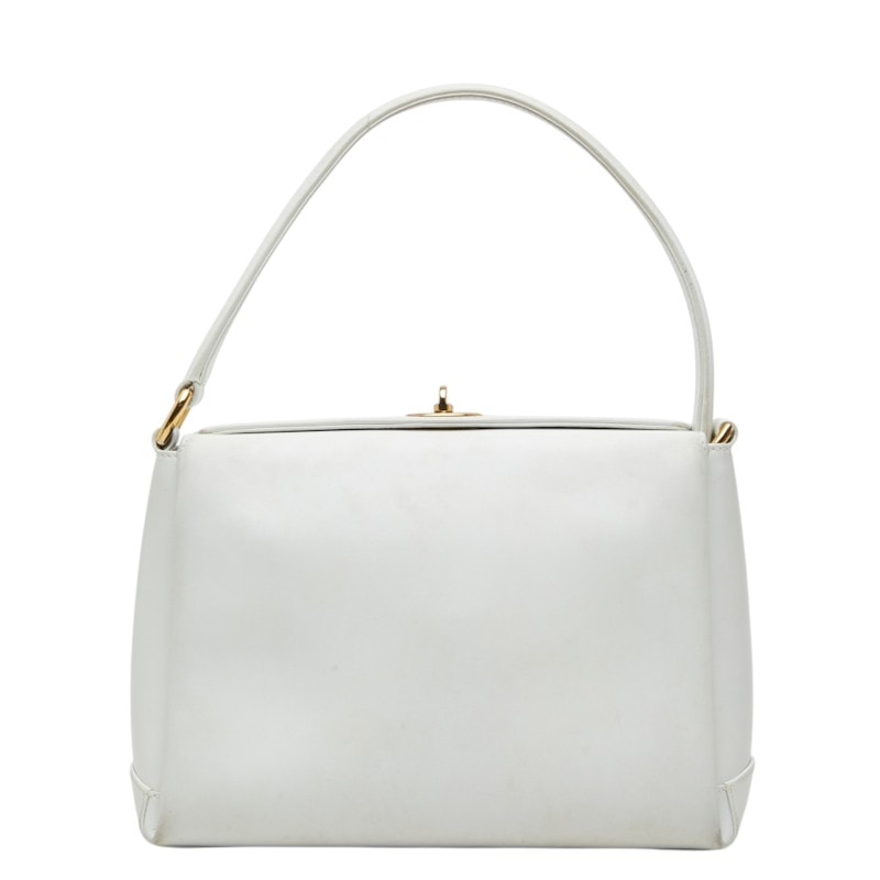 グッチ ヴィンテージ ハンドバッグ 26 000 0025 ホワイト レザー レディース GUCCI 中古