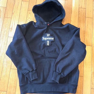 Supreme Cross Box Logo Hooded Sweatshirt "Black"