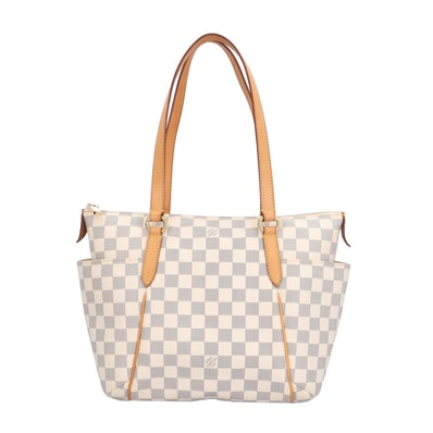 ルイヴィトン トータリーPM ダミエアズール トートバッグ ダミエアズールキャンバス N41280 ホワイト レディース LOUIS VUITTON 中古