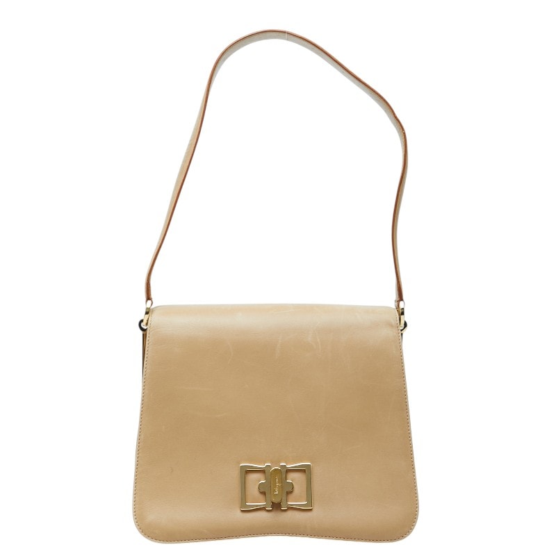 サルヴァトーレフェラガモ ショルダーバッグ ワンショルダー BW-21 8219 ベージュ レザー レディース Salvatore Ferragamo 【中古】