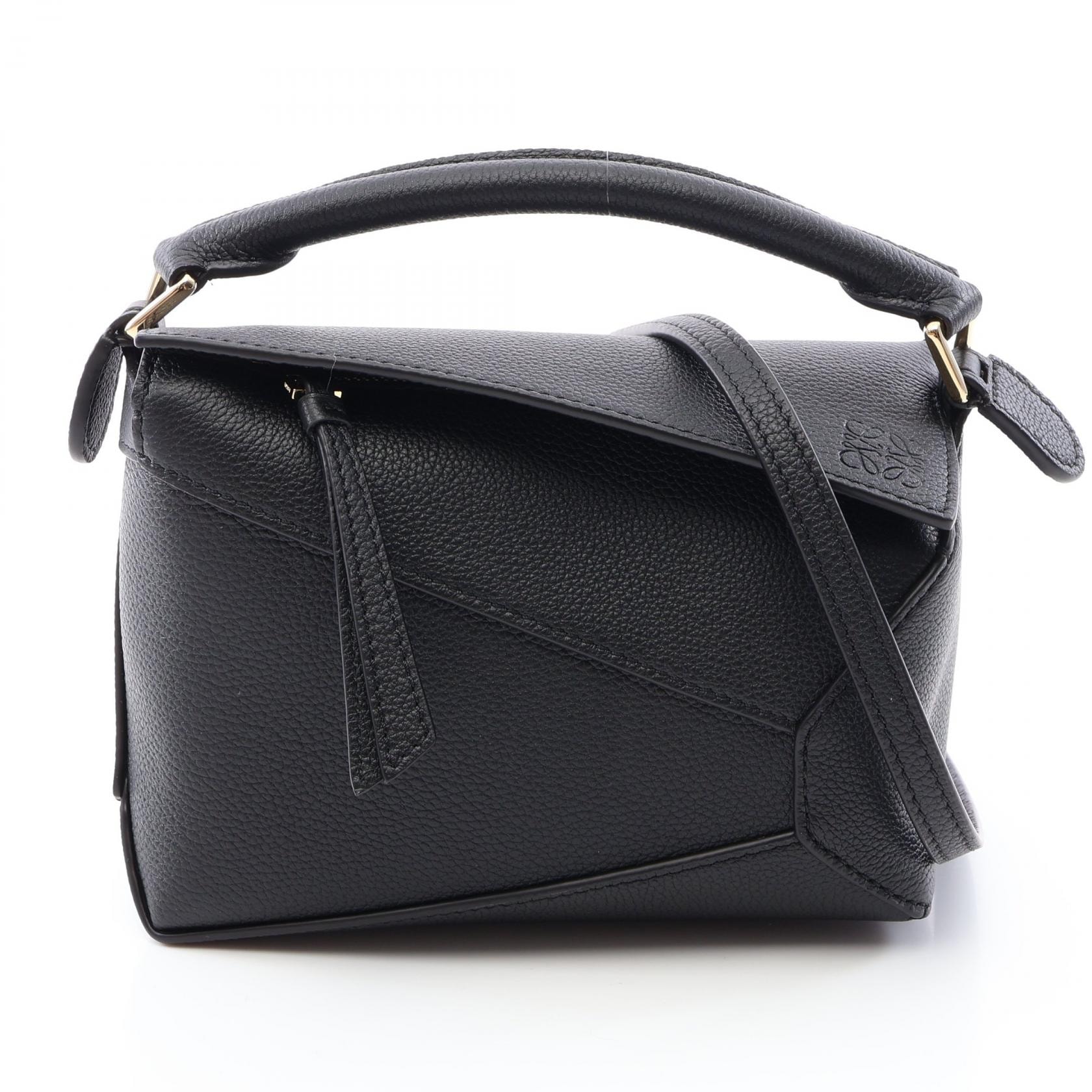 ロエベ LOEWE パズルエッジ ミニ 2WAY ハンドバッグ バッグ レザー レディース ブラック系 A510P88X601100 【新品】