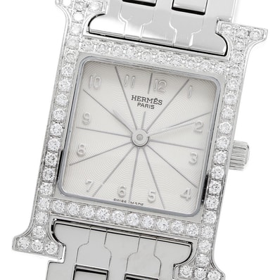 エルメス Hウォッチ ダイヤベゼル HH1.230 レディース 【中古】