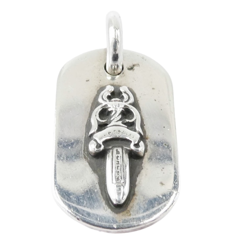 CHROME HEARTS クロムハーツ(原本無) ペンダントトップ 青山店伝票付属 RAISED DAGGER DOGTAG レイズドダガー ドッグタグ ペンダントトップ シルバー系【中古】