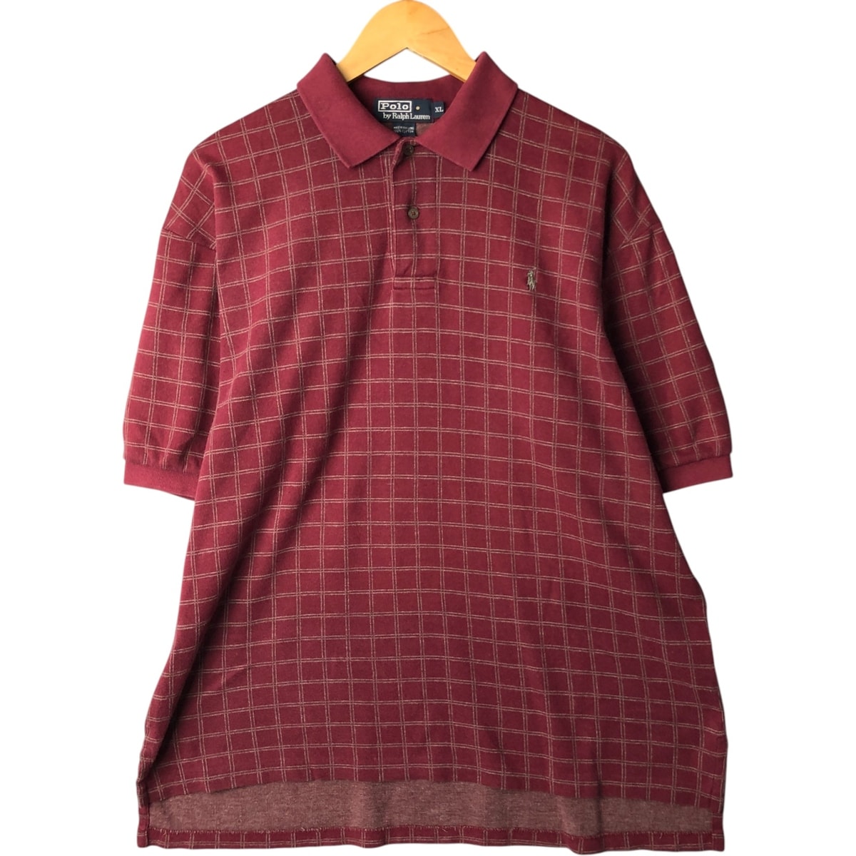 古着 ラルフローレン POLO by Ralph Lauren チェック柄 半袖 ポロシャツ メンズXL相当/eaa570755