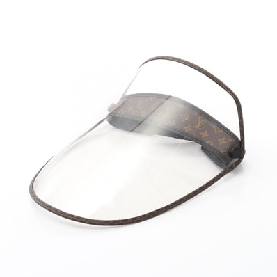 ルイ・ヴィトン LOUIS VUITTON ビジェールLVシールド モノグラム フェイスシールド サンバイザー 帽子 レザー PVC レディース ブラウン系 / ブラック系 / クリア系 M76727 【中古】
