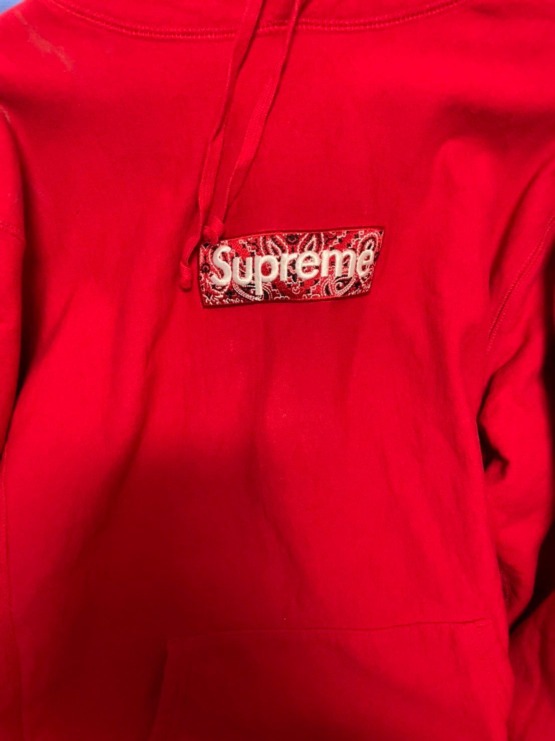 Supreme Bandana Box Logo Hooded Sweatshirt "Red"