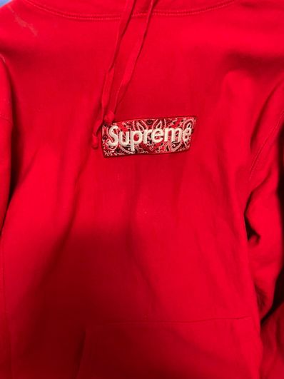 Supreme Bandana Box Logo Hooded Sweatshirt "Red"