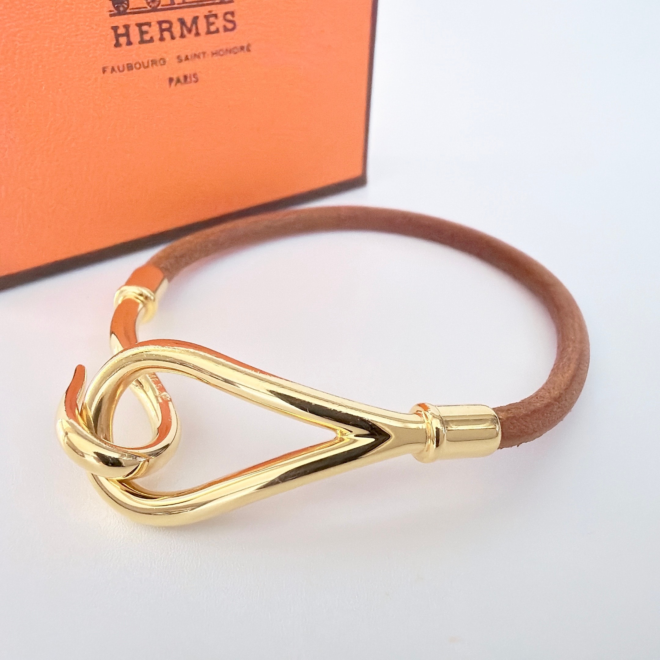 HERMES エルメス ジャンボ ブレスレット ブラウン ゴールド 箱付き 極美品 レディース アクセサリー