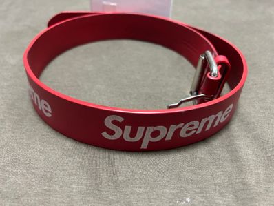 Supreme Repeat Leather Belt "Red" (22SS)