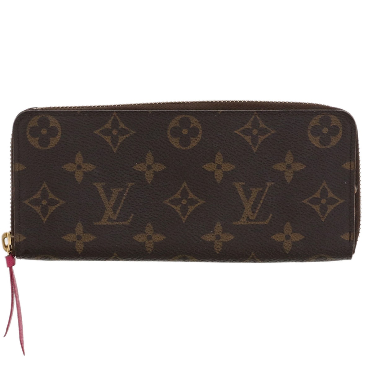 LOUIS VUITTON ルイ・ヴィトン ポルトフォイユ クレマンス 長財布 M60742 モノグラム ブラウン ピンク レディース【中古】