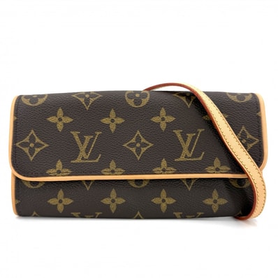 LOUIS VUITTON ルイヴィトン 2WAY モノグラム ポシェットツインPM ウエストポーチ ショルダーバッグ 斜め掛け Pochett Twin M51854 ブラウン 茶 ゴールド金具 レディース 美品【中古品】
