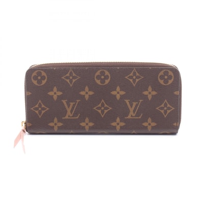 ルイ・ヴィトン LOUIS VUITTON ポルトフォイユ クレマンス ラウンド長財布 財布 レザー PVC モノグラム ローズバレリーヌ レディース ブラウン系 / ピンク系 M61298 【中古】
