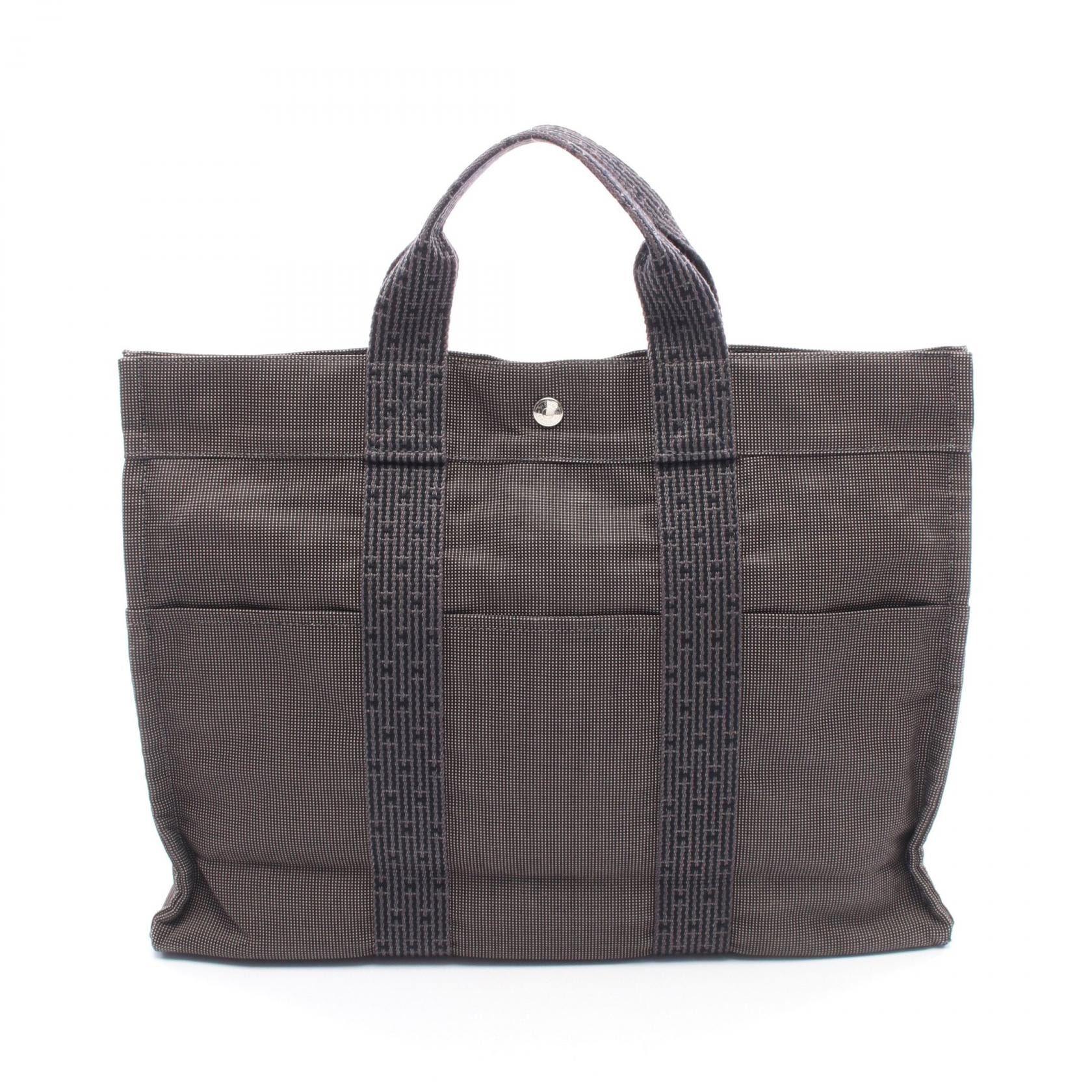 エルメス HERMES エールラインMM トートバッグ バッグ キャンバス メンズ レディース グレー系 【中古】