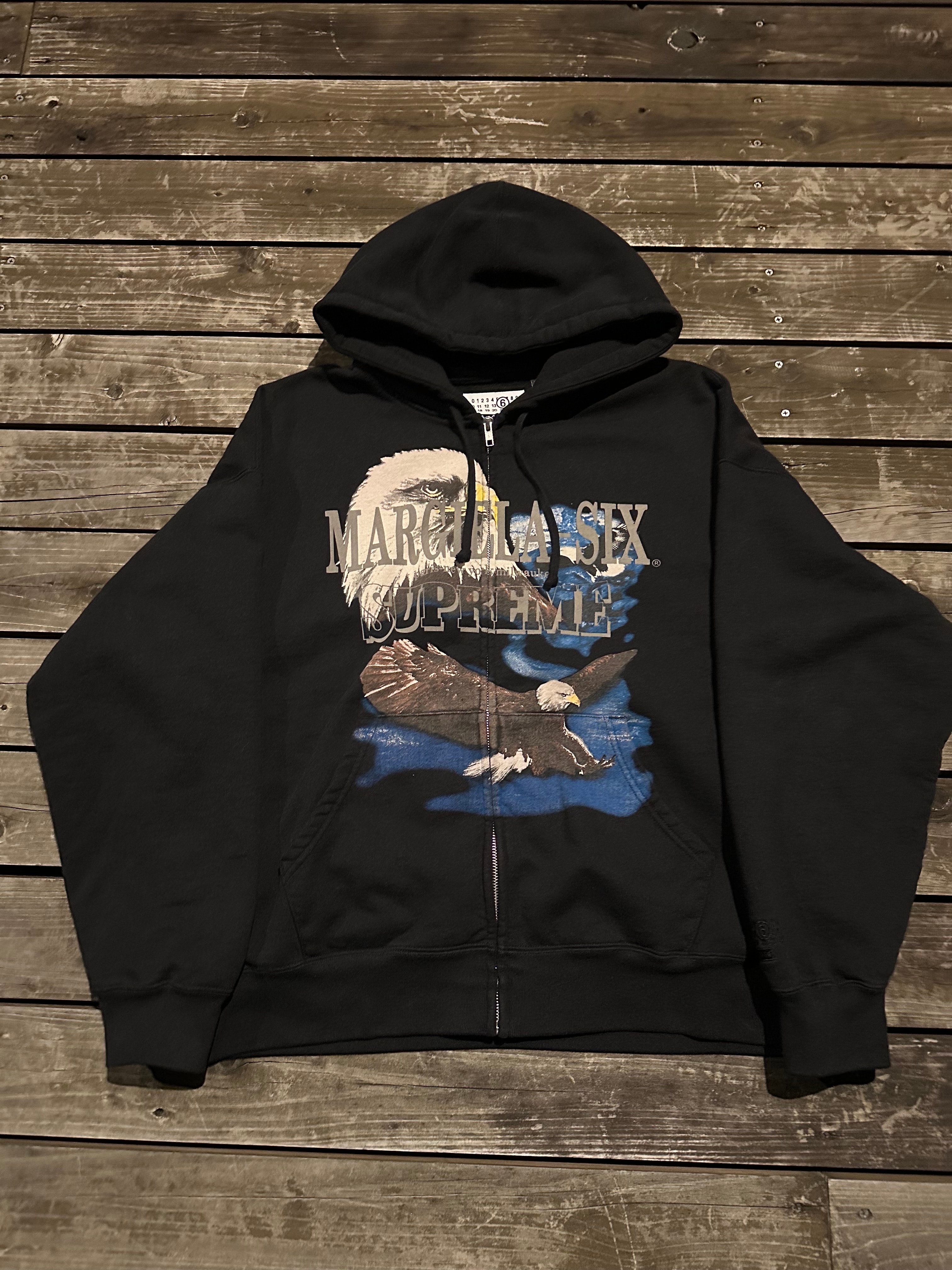 Supreme x MM6 Maison Margiela Eagle Zip Up Hooded Sweatshirt "Black"