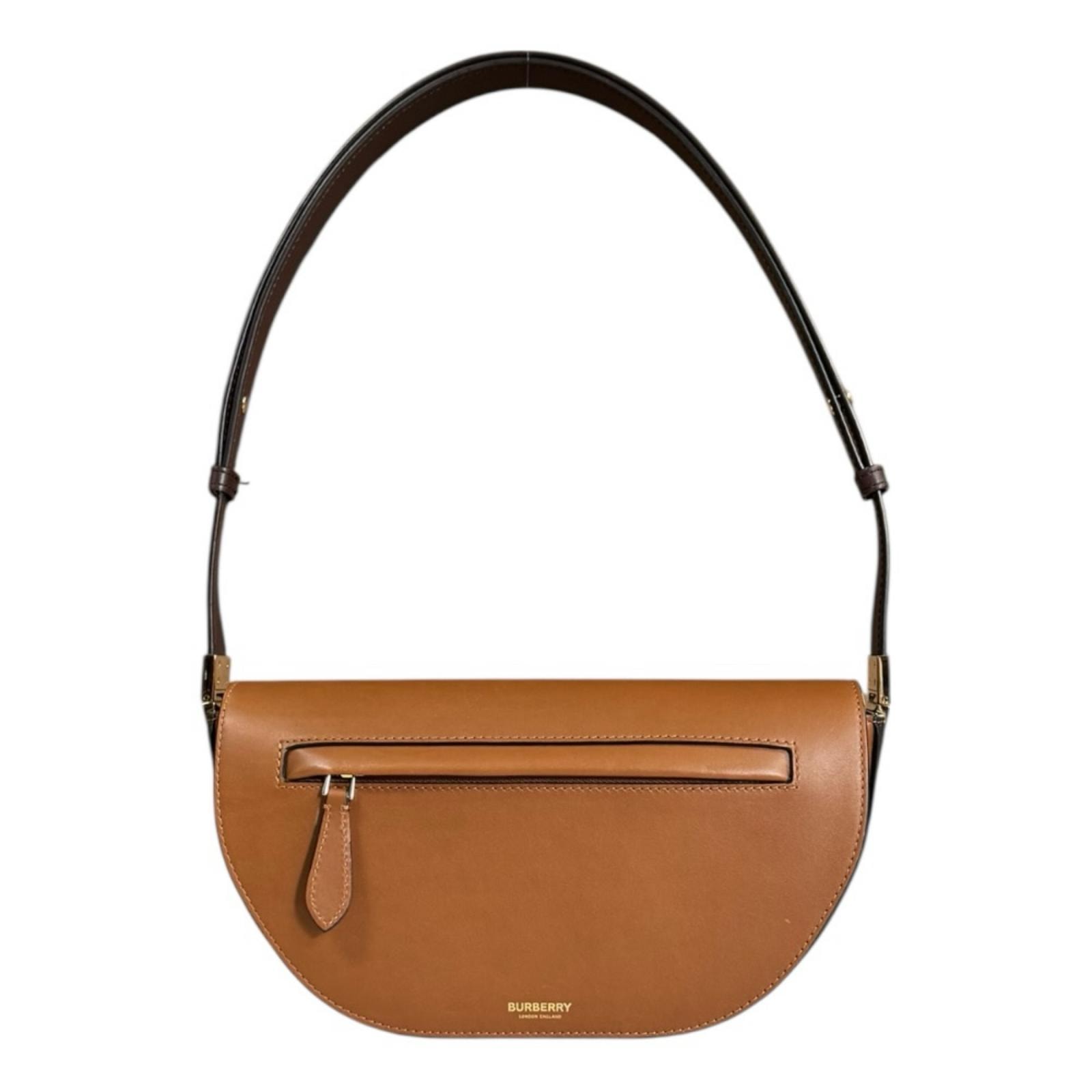 バーバリー オリンピア ショルダーバッグ レザー ブラウン レディース BURBERRY 中古