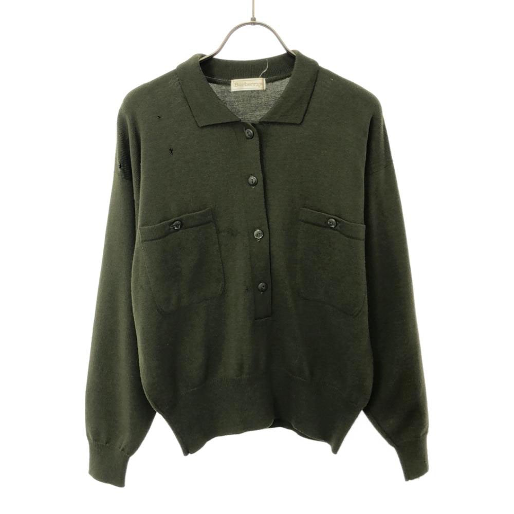 Burberrys バーバリーズ 90s ウール オールド 長袖 衿付き セーター M グリーン ニット