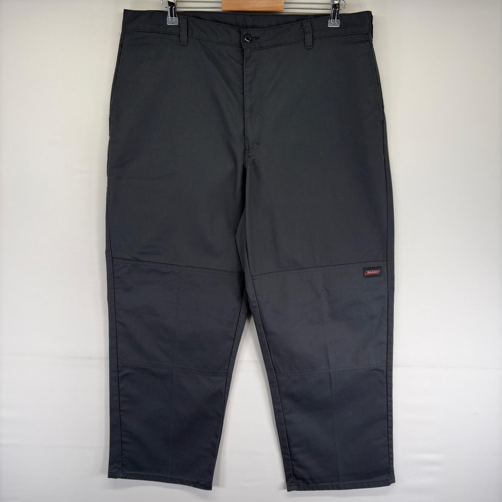 古着 ディッキーズ Dickies パンツ ダブルニー ワンポイントロゴ ツールポケット ジッパーフライ w38 L30  グレー系 メンズ
