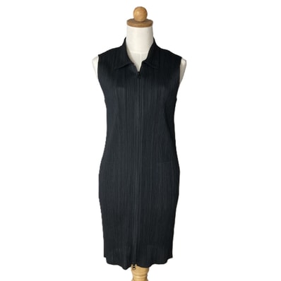 ISSEY MIYAKE イッセイミヤケ PLEATS PLEASE ワンピース ベスト PP04-JH320 ブラック サイズ 3 レディース