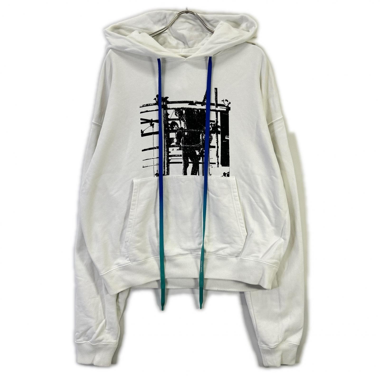 オフホワイト OMBB037F19E30007 19AW ホワイト Scaffolding Over Hoodie L
