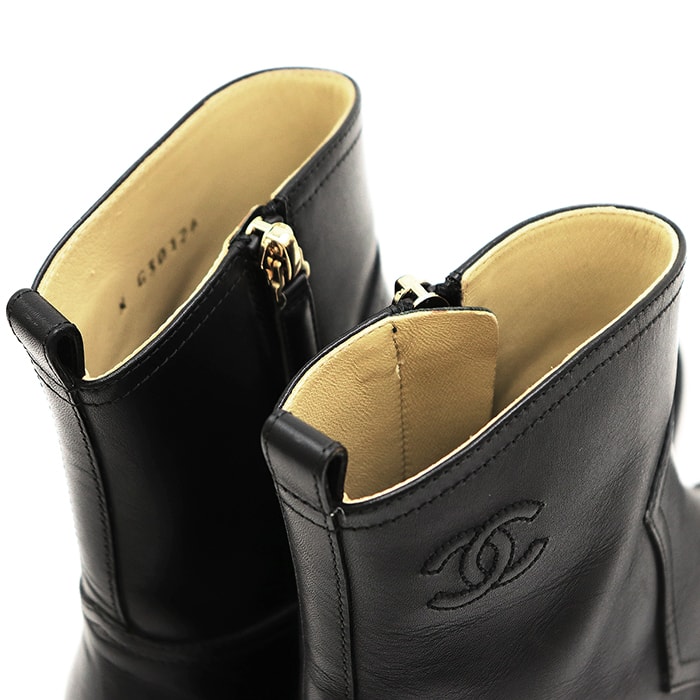 B (目立った傷や汚れなし)】【美品】CHANEL シャネル レザーブーツ