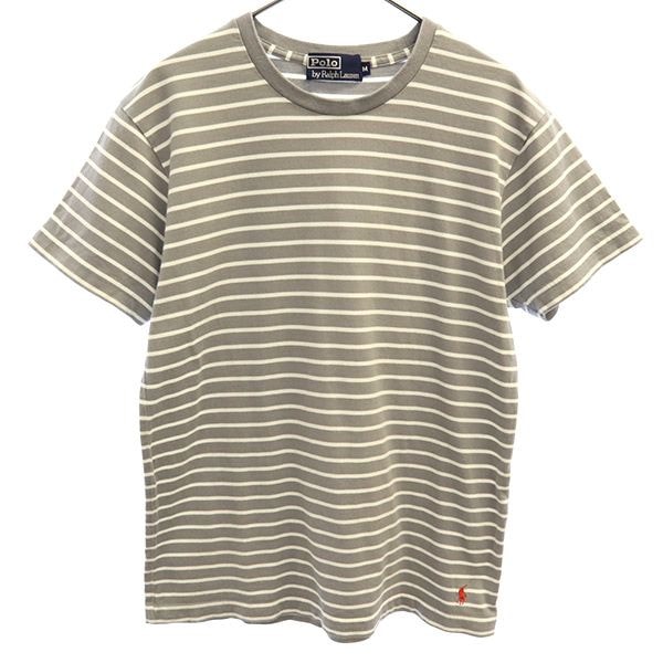 Polo by Ralph Lauren ポロバイラルフローレン ボーダー 半袖 Tシャツ M ホワイト×グレー