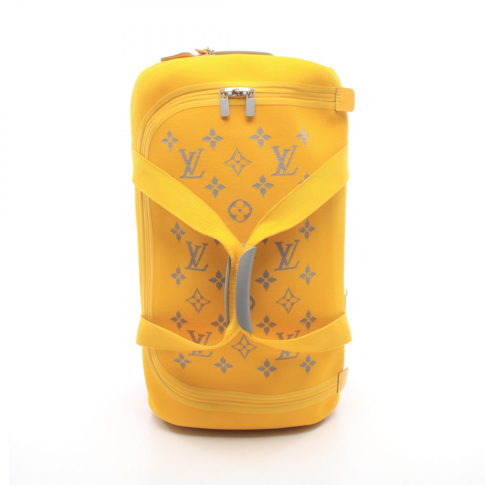ルイ・ヴィトン LOUIS VUITTON ホライゾン ソフト 2R55 キャリーバッグ バッグ キャンバス レザー ジャガードニット ジョーヌ メンズ レディース イエロー系 / グレー系 M20124 【中古】