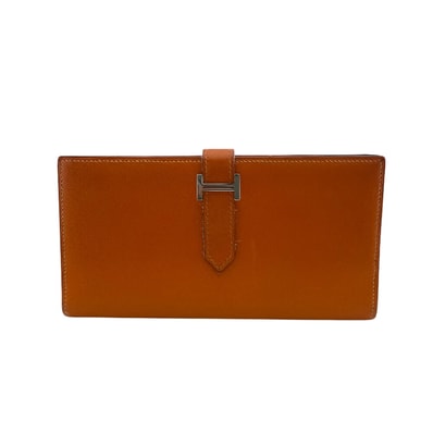 エルメス HERMES 長財布 ベアンスフレ ロングウォレット 二つ折り オレンジ