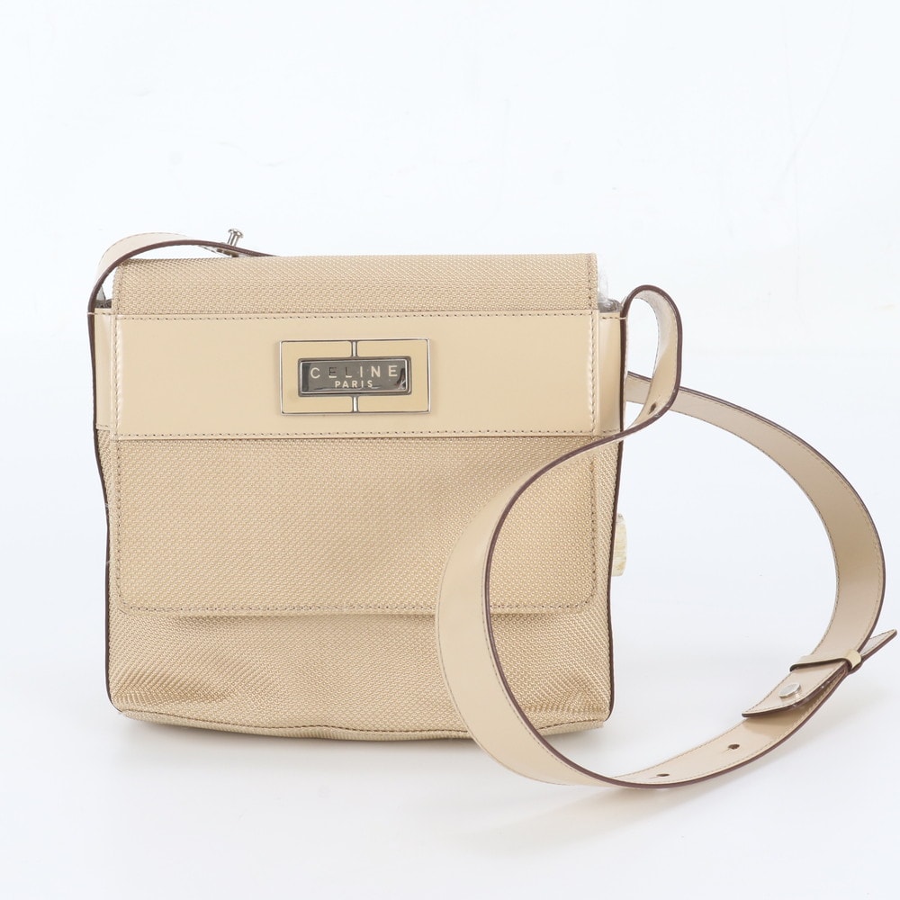 ■美品 セリーヌ ショルダーバッグ レザー×キャンバス