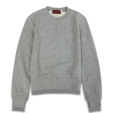 新品未使用 GUCCI グッチ 2024 スウェットシャツ トレーナー コットンジャージー グレー コットン スウェット A3-00082 【中古】