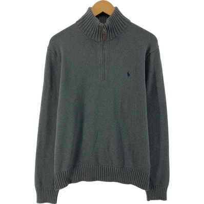 古着 ラルフローレン Ralph Lauren POLO RALPH LAUREN コットンニットハーフジップセーター メンズL相当/eaa535440