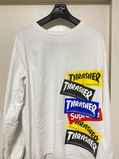 Supreme / Thrasher® Multi Logo L/S Tee "White"