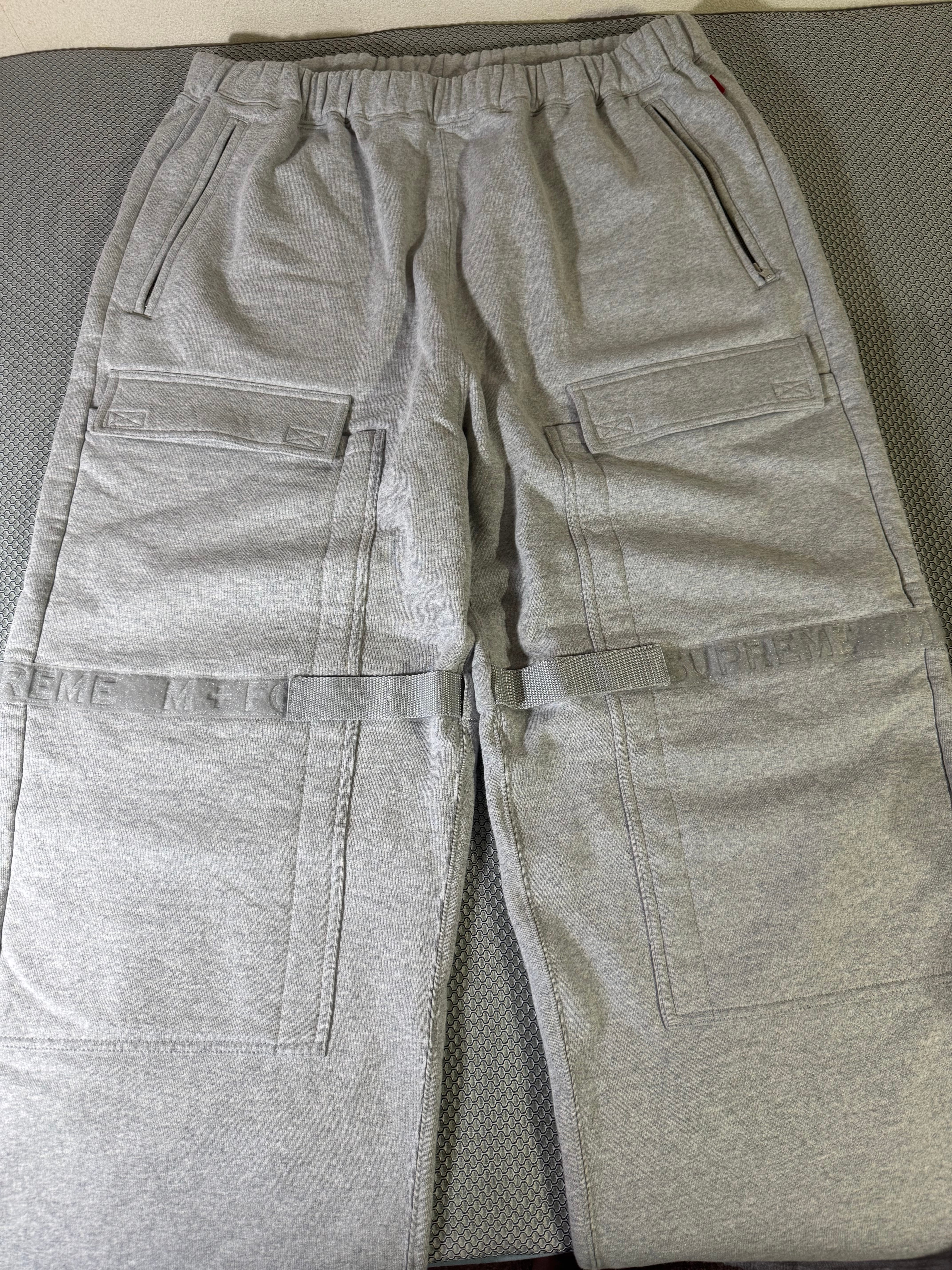 Supreme x Marithe + Francois Girbaud Shuttle Tape Cargo Sweatpant "Heather Grey"