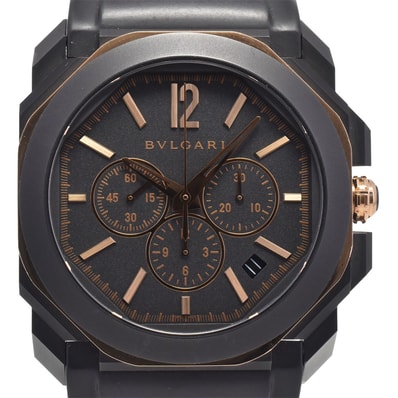 ブルガリ BVLGARI BGOP41SGCH オクト オリジナーレ ウルトラネロ クロノグラフ 自動巻き メンズ 良品 箱・保証書付き 腕時計 I#147797