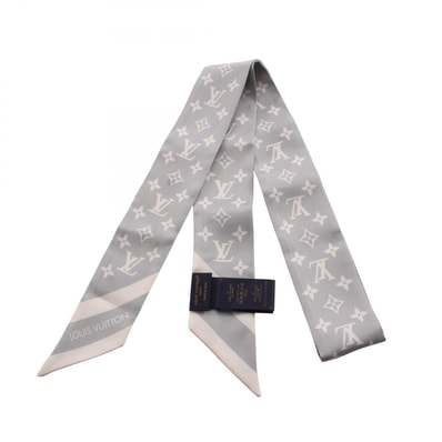 ルイ・ヴィトン LOUIS VUITTON バンドーBB モノグラムシルエット グリ リボン スカーフ 衣料品 シルク グレー レディース グレー系 M97398 【中古】