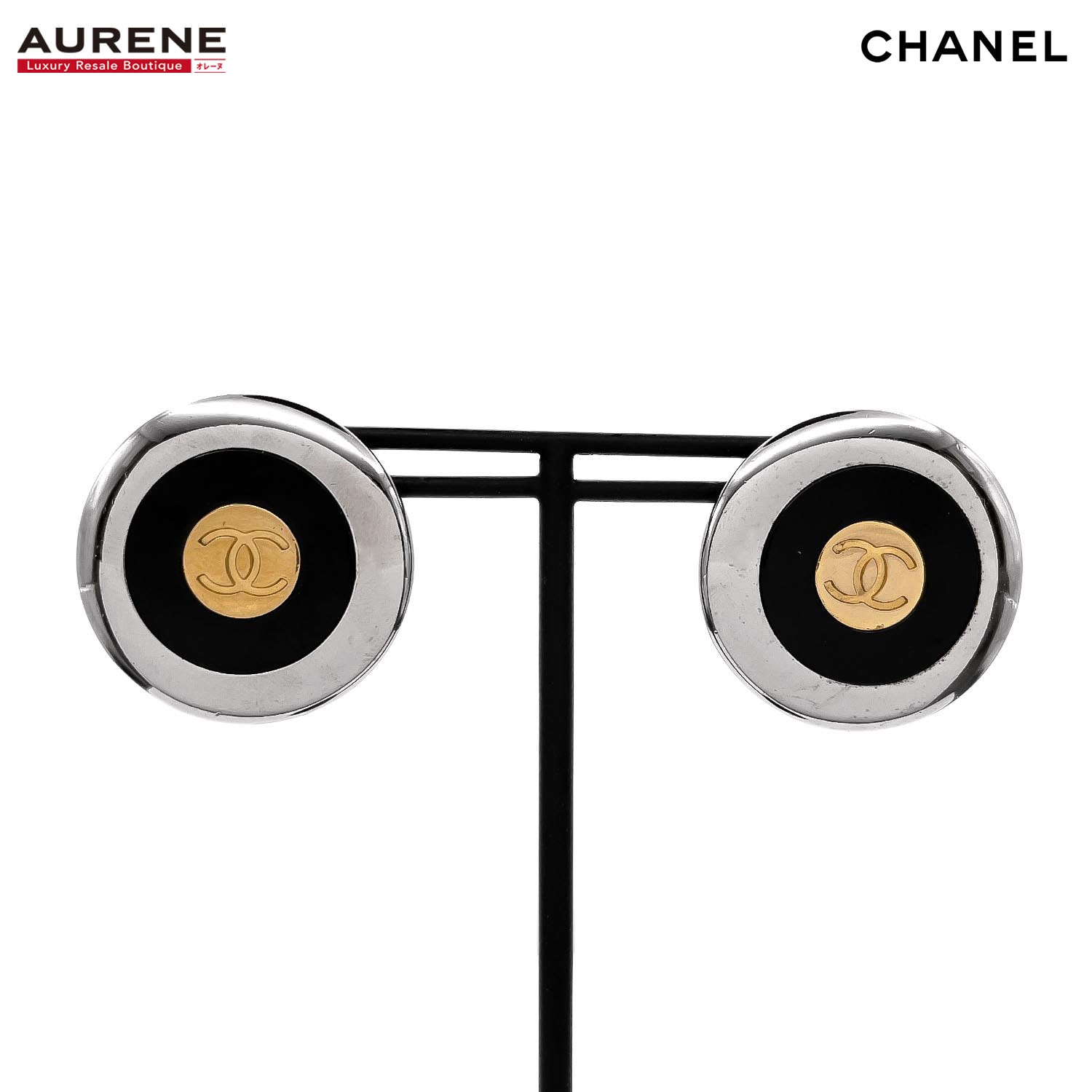 CHANEL シャネル ラウンド ココマーク イヤリング
 メタル シルバー レディース
 【中古】