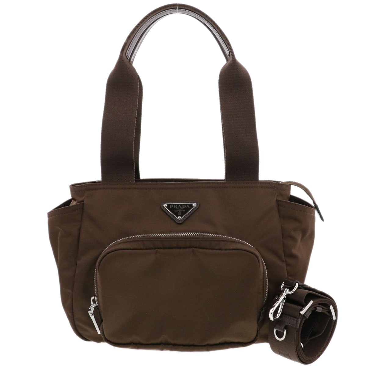 PRADA プラダ Re-Nylon トートバッグ 1BG582 ナイロン ブラウン  ユニセックス【中古】