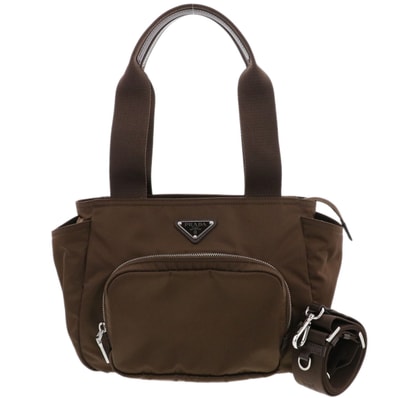 PRADA プラダ Re-Nylon トートバッグ 1BG582 ナイロン ブラウン ユニセックス【中古】