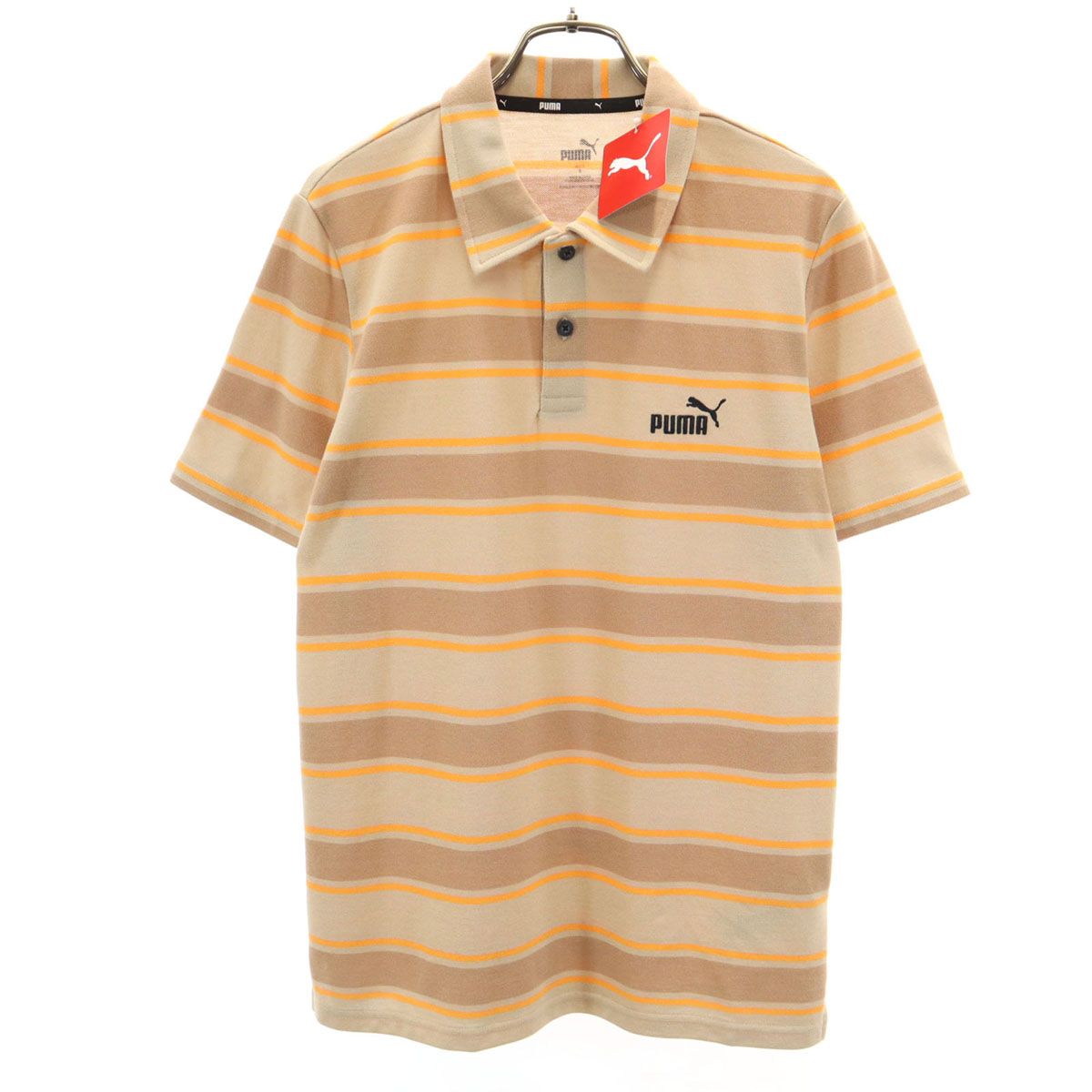 PUMA プーマ ボーダー柄 半袖 ポロシャツ