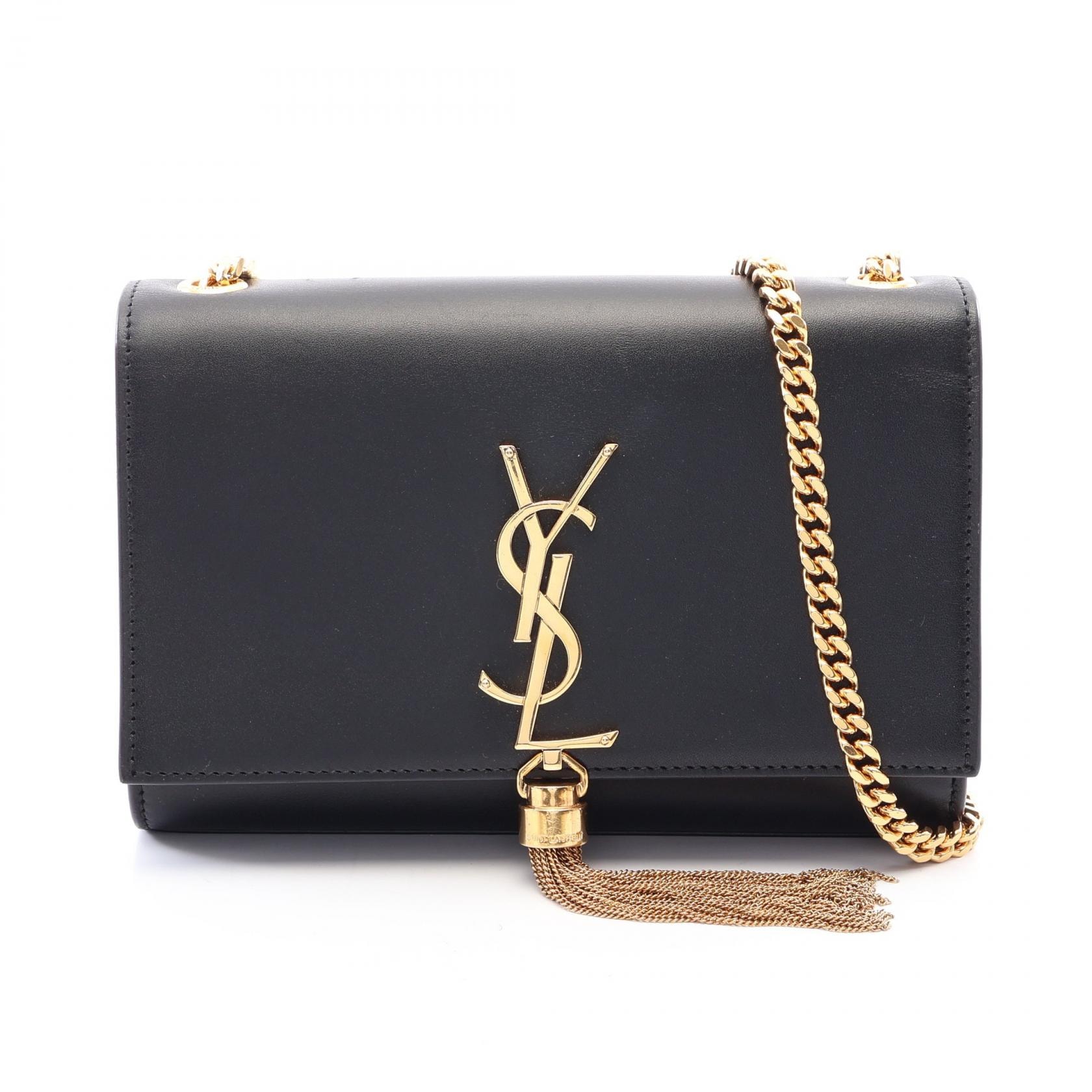 サンローランパリ SAINT LAURENT PARIS KATE ケイト スモール ショルダーバッグ バッグ レザー レディース ブラック系 474366 【中古】